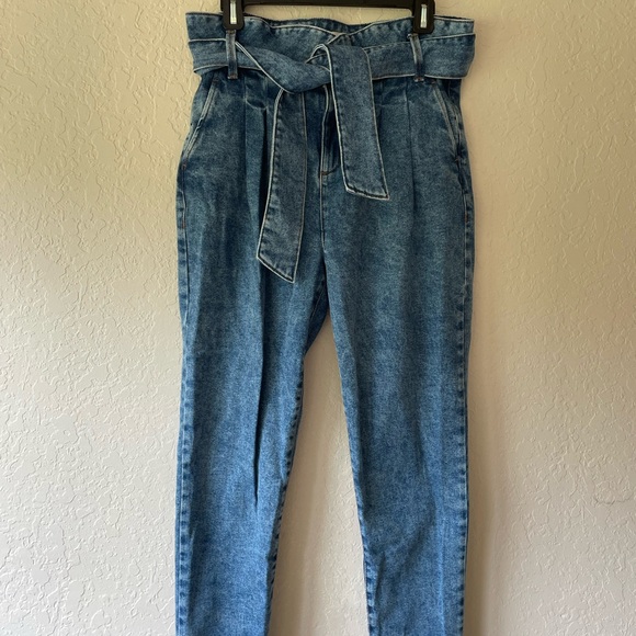 Sezane Austin Trousers Bleached Blue Denim—EU 38 - Picture 2 of 5